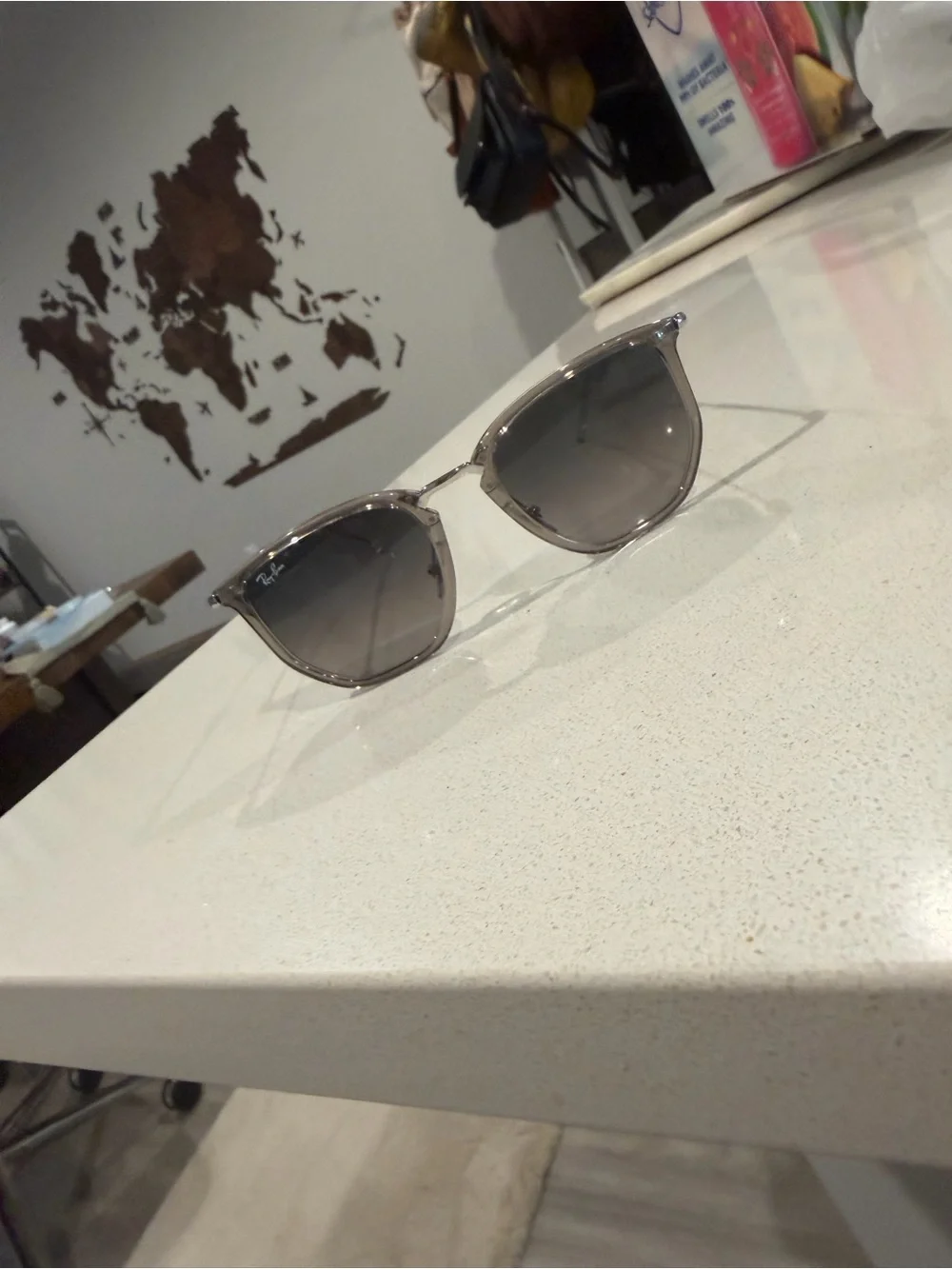 Ray-Ban Men's Translucent Taupe Frame with Gray Gradient Lenses Sunglasses